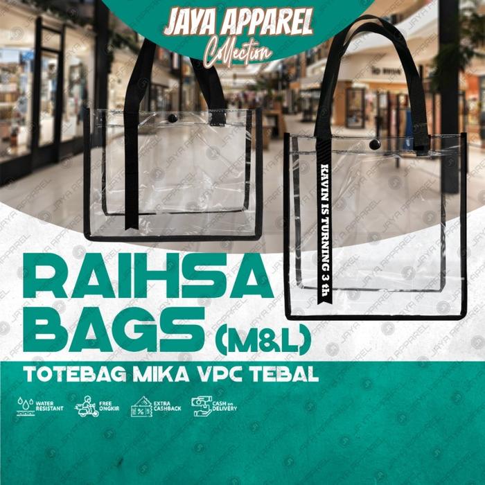 Totebag Mika Pvc Tebal-Tas Belanja Mika Transfarant Tebal-Pvc Bening-Totebag Sovenir-Raisha Bags