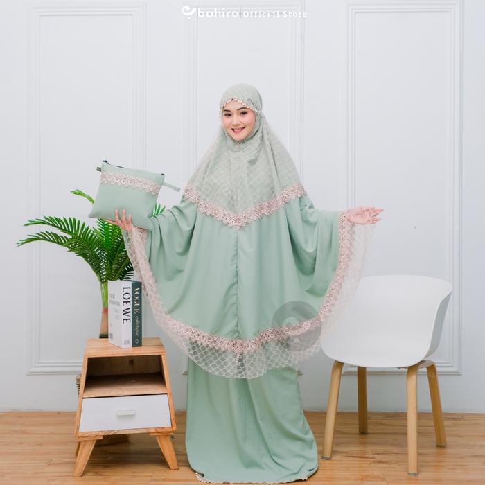 BAHIRA - Mukena Dewasa Katun Premium - Tile Brokat Mewah