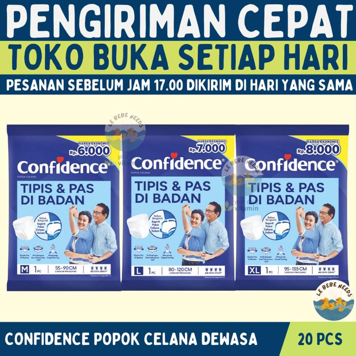 Confidence Popok Dewasa 20 pcs - Confidence Adult Premium Pants M L XL - Confidence Popok Celana De