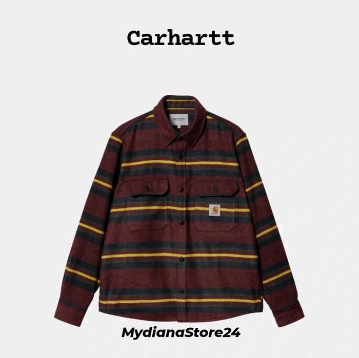 CARHARTT WIP - CARHARTT OREGON SHIRT JAC - STARCO STRIPE BORDEAUX