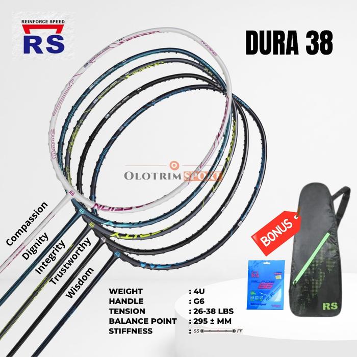 Raket Badminton RS Dura 38 38LBS Original 4U