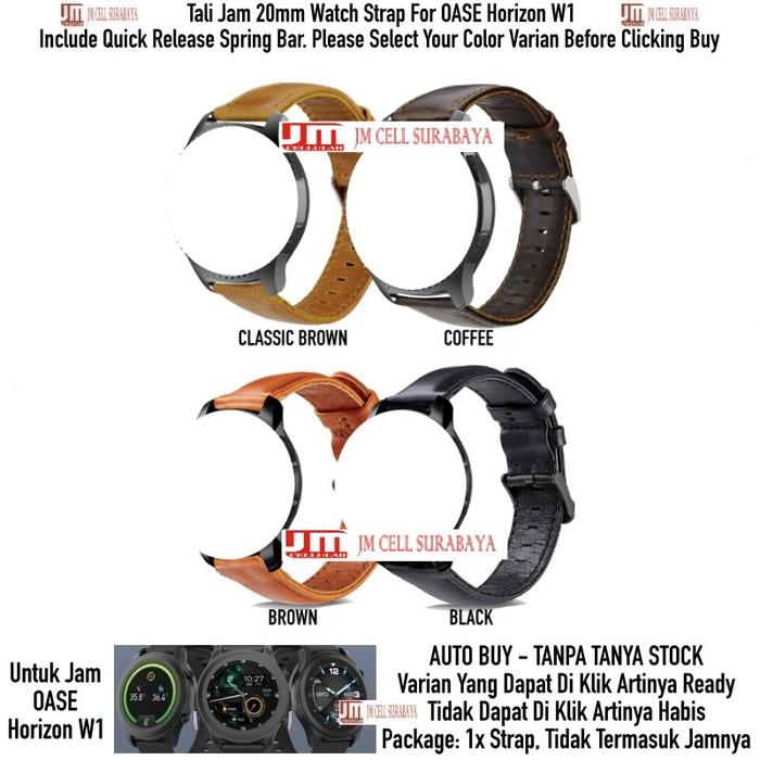 [PREMIER-W] QRG TALI JAM 20MM WATCH STRAP OASE HORIZON W1 - GENUINE CLASSIC LEATHER KULIT HIGH QUALI