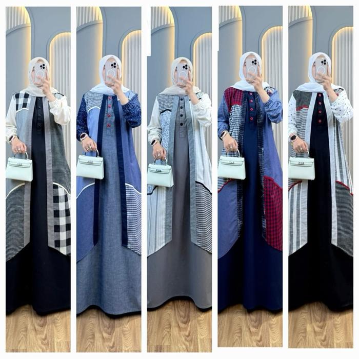 GAMIS KATUN KOMBINASI SYAINA BY SEMUT ORIGINAL