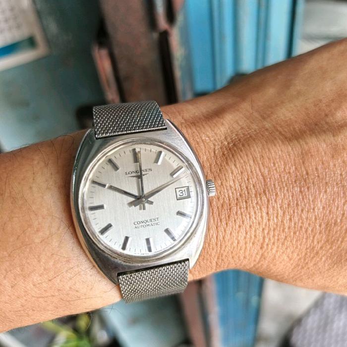 Longines Conquest Automatic Jam Tangan Pria Tali Mesh Desain Elegan Gaya Anda Original Siap Pakai Si