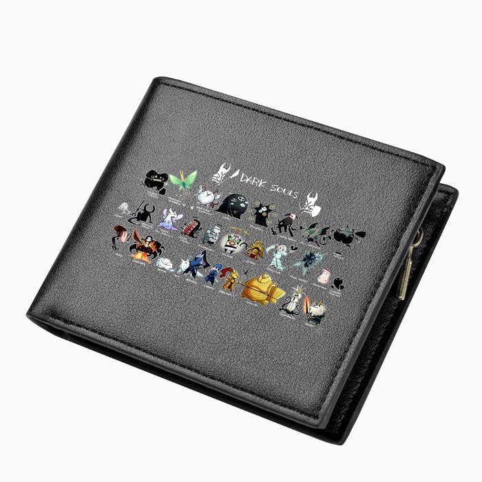 Dark Souls Series Men Short Wallets Anime Id Card Holders Boys Leather Cash Purse With Coins Pockets