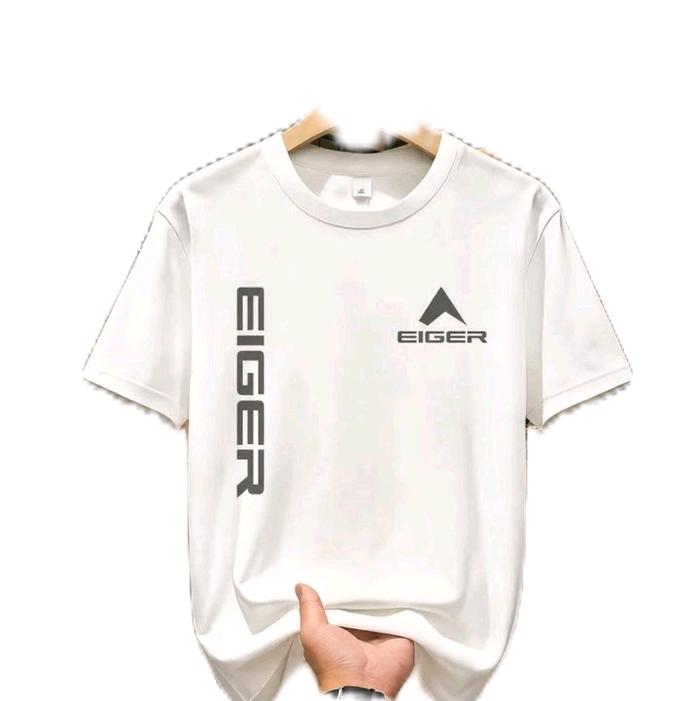 EIGER kaos pria hitam putih Distro