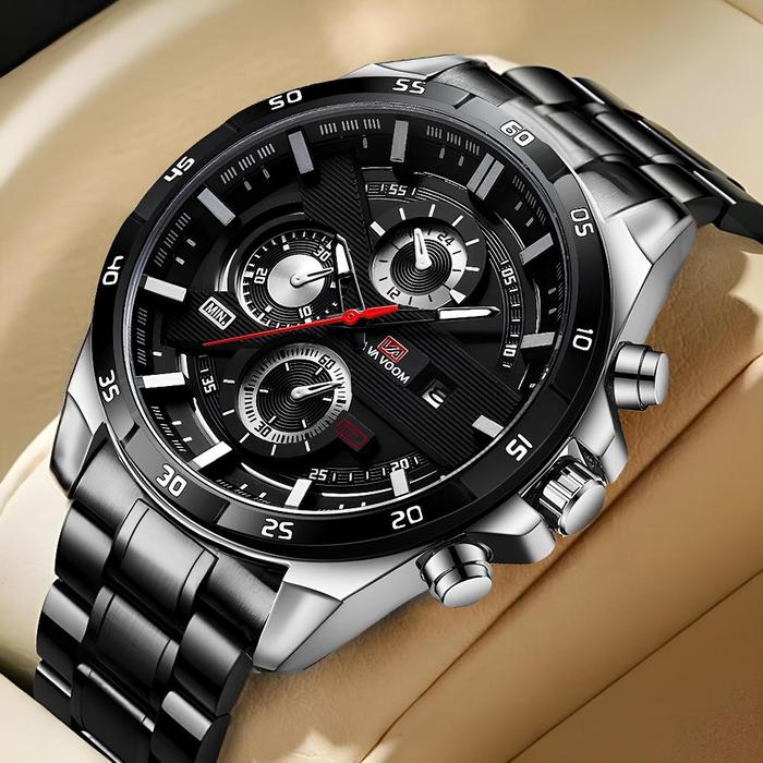TERLARIS LEXIER✅Jam Tangan Pria Lexier Stainless Steel Band Quartz Analog Bisnis Waterproof Tahan Ai
