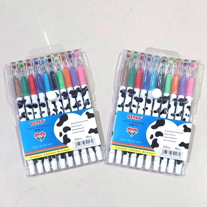 [ SET ] Pulpen Warna Warni Gel Pen 0.5 MM  Motif - Kenko MDM-10 MURAH!