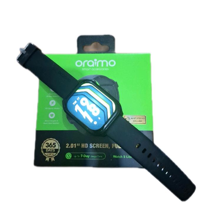 Oraimo Smart (Watch 5 Lite)-OSW-804 Display Screen:2.01"TFT 204*296;Wireless Version:V5.3;Material:P
