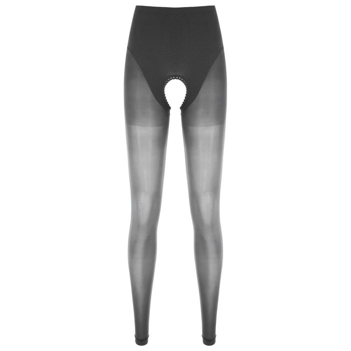 Women's Oil Silk Sheer Open Crotch Pantyhose y Hollow Out Suspender Legging Tights Thigh See-through