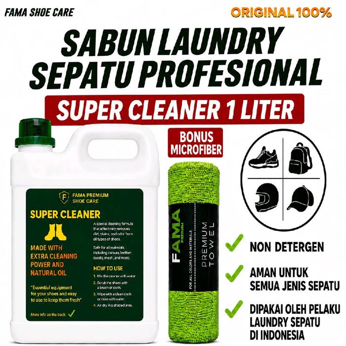FAMA-SUPER CLEANER 1 LITER-PEMBERSIH SEPATU-SABUN SEPATU-SHOE CLEANER-SHOES CLEANER