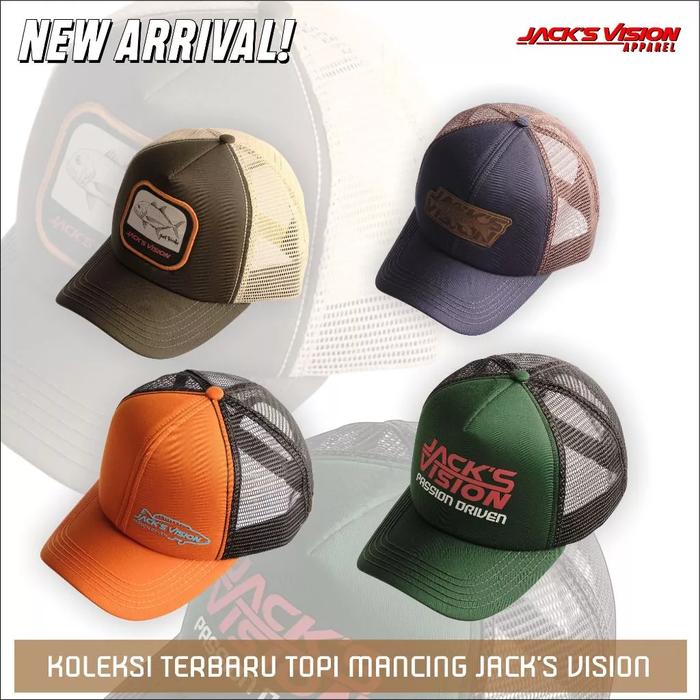 Topi trucker Mancing Premium Jack's Vision - koleksi terbaru