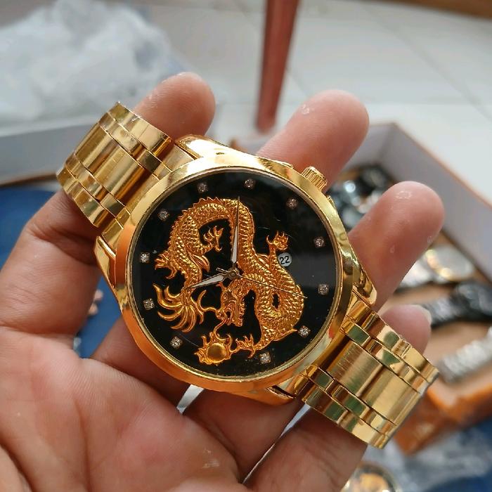 jam tangan pria motif naga