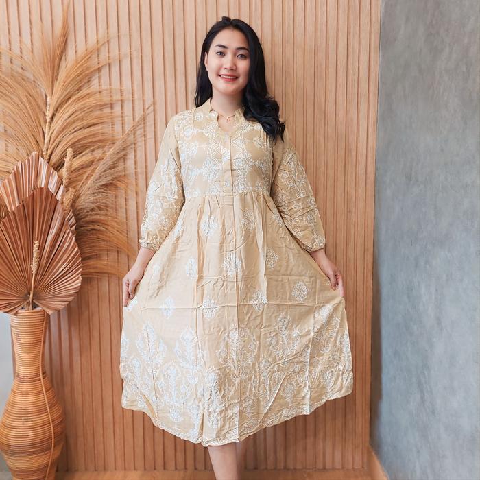 Kartika Batik Babydoll Sackdress 5869 Kerah Shanghai Rayon Premium Busui Friendly Lengan 7/8  Daster