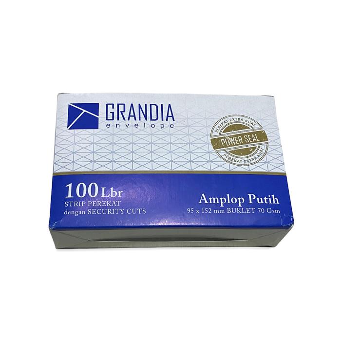 ATT - Amplop Polos Putih Grandia isi 100 Lembar Dengan Lem Perekat - Envelope Kode 104 Kondangan Sum