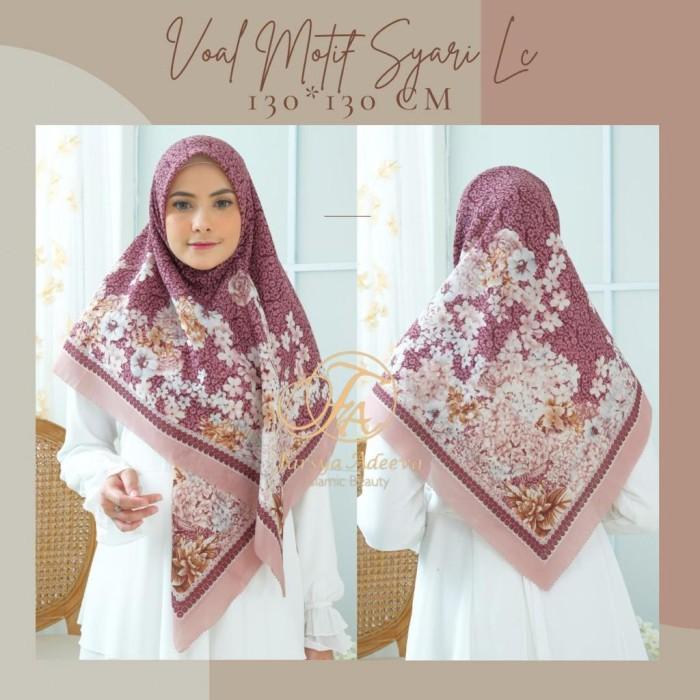 Kerudung Segiempat Jumbo Motif Adeeva LC Segi Empat Syar'i Deenay KW