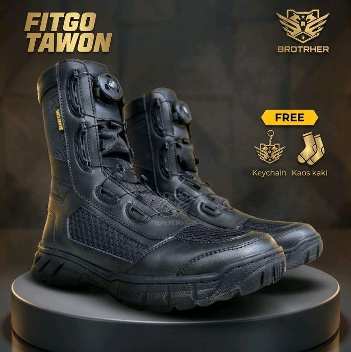 SEPATU PDL TALI PUTAR BROTRHER KULIT ASLI JARING TAWON TNI POLRI BRIMOB CHEVALIER replika BOA Merk B