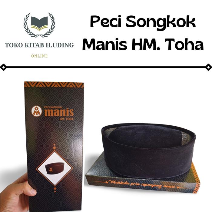 Toko Kitab H. Uding Online Songkok Manis HM Toha Bandung Original Songkok Nasional Hitam Motif Musli