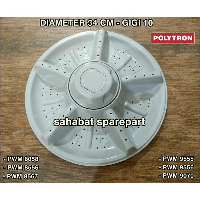 Pulsator Mesin Cuci Polytron Abu Diameter 34 Gigi 10