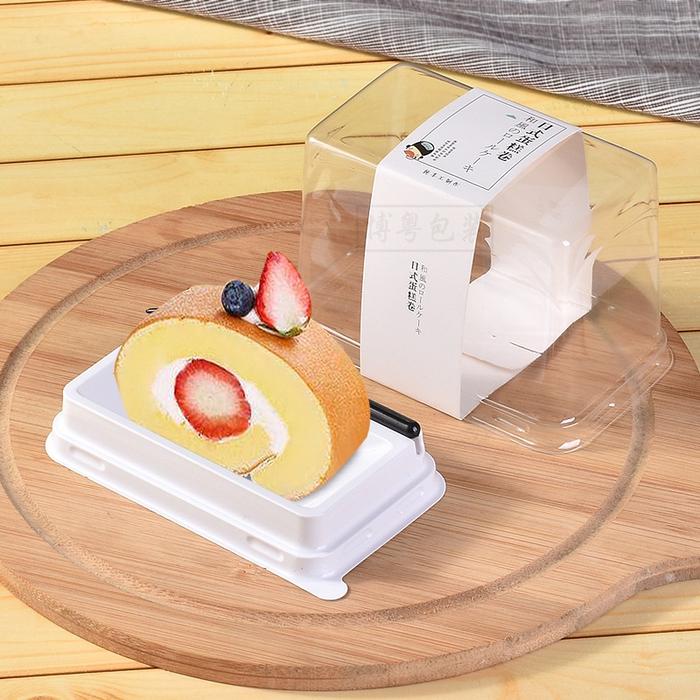 Mika Kue Bolu Gulung Mini SLICE korean Dessert Tray Roll Cake Dus Mika 10 pcs
