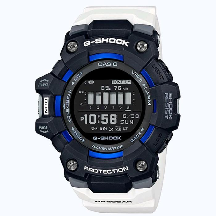 CASIO G-SHOCK G-SQUAD GBD-100-1A7DR Men dial digital Black tali resin white