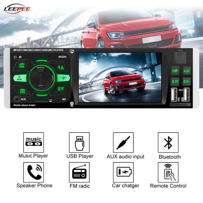12V Car MP5 DVD Player Radio Audio Autoradio Stereo 4.1" BT 1Din USB