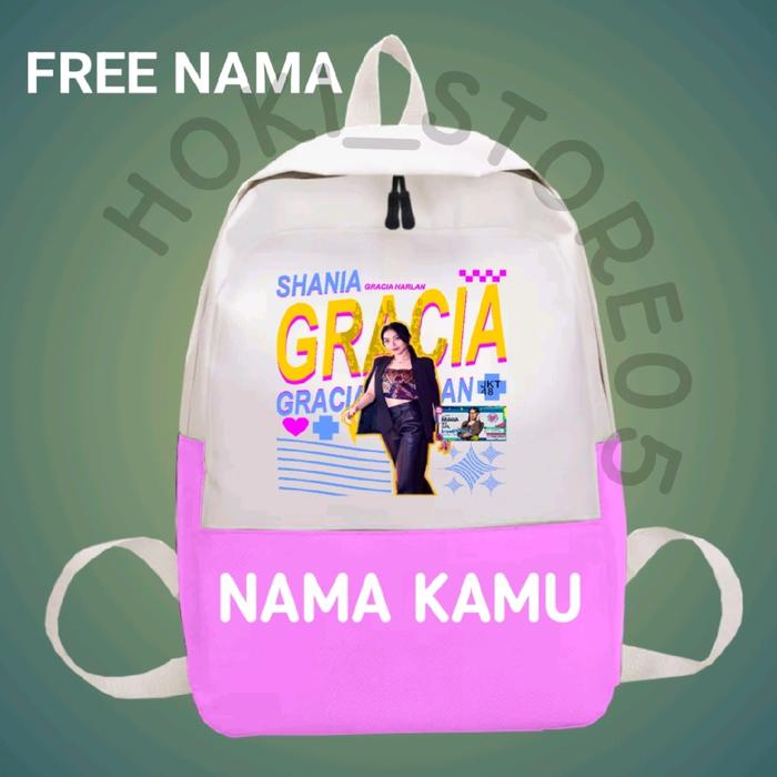 Tas Ransel Anak JKT48 GRACIA, Unisex, High Quality, D300 PVC Material, All Size, 250g - Wanita, Back