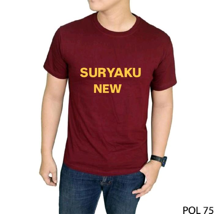 SURYAKU NEW - Kaos Pria Maroon dengan Desain Suryaku New POL 75 Selempang Gaya Fashion Pro Sleeve