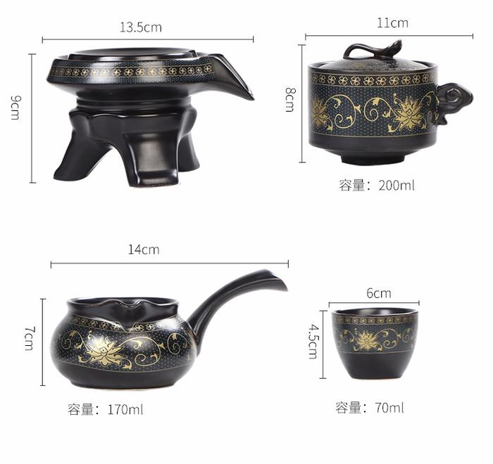 Kreativitas Keramik Set Teh Otomatis Anti-melepuh Desain Memutar Teko