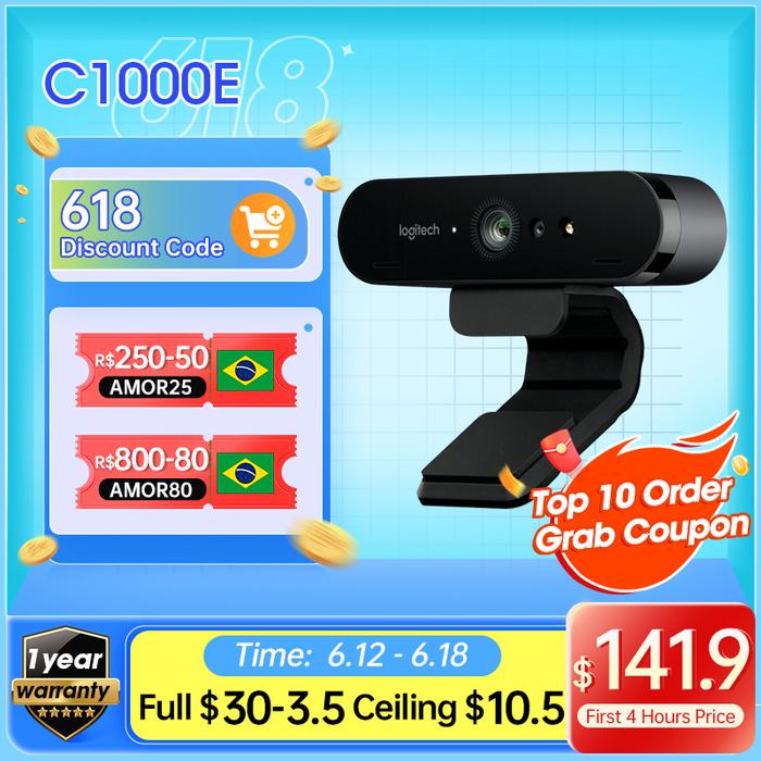 Original Logitech C1000e BRIO 4K Webcam Video Conference Streaming