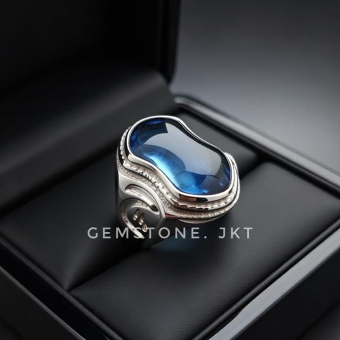 cincin akik king safir terompah / batu king safir terompah / cincin akik king safir murah