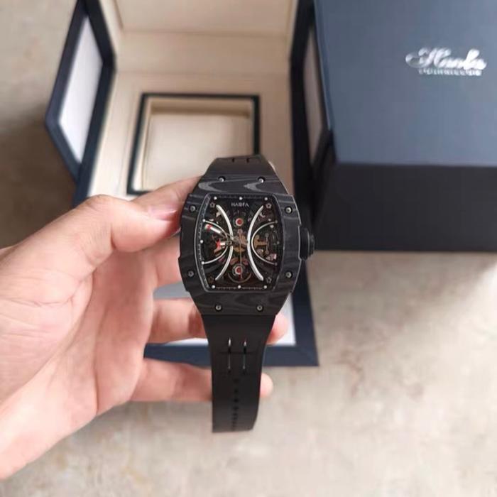 Haofa 1909 Skeleton Automatic watch NTPT Carbon Fiber Bezel Super luminous 80 hours power