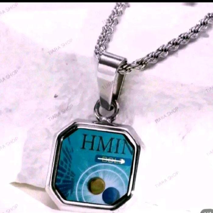 kalung liontin plat siluet HMIN anti karat dan tahan lama