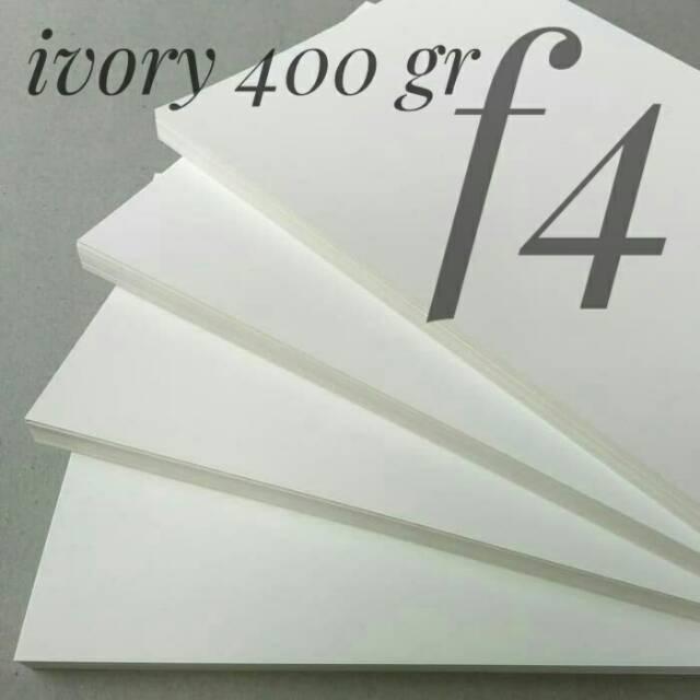 ( 50 Lembar ) Kertas Ivory 400 Gsm Uk F4 / Folio / 21.5 cm X 33 cm