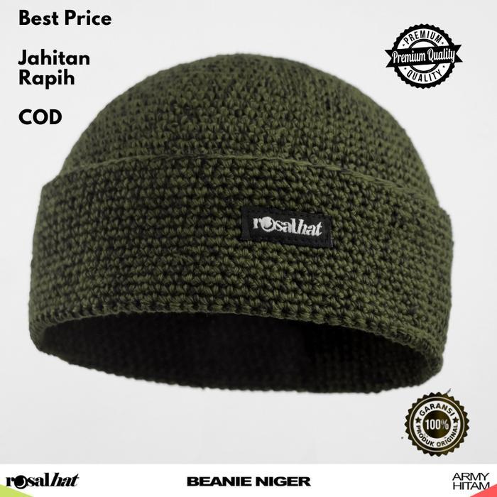 Terbaik Peci Kupluk Lipat Beanie Niger ROSAL Original Pecicap Kopiah Songkok Rosalhat Sholat Shalat 