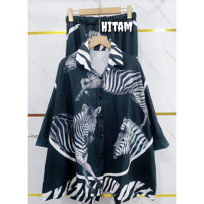 JUMBO 70kg - 100 KG bahan melar YM yimie fashion setelan oneset ||set ZEBRA bathwing & celana semi k
