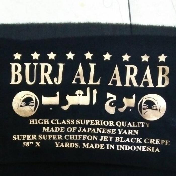 Kain Sifon Silk / Sifon Arab / Saudi Jetblack Meteran Al Burj