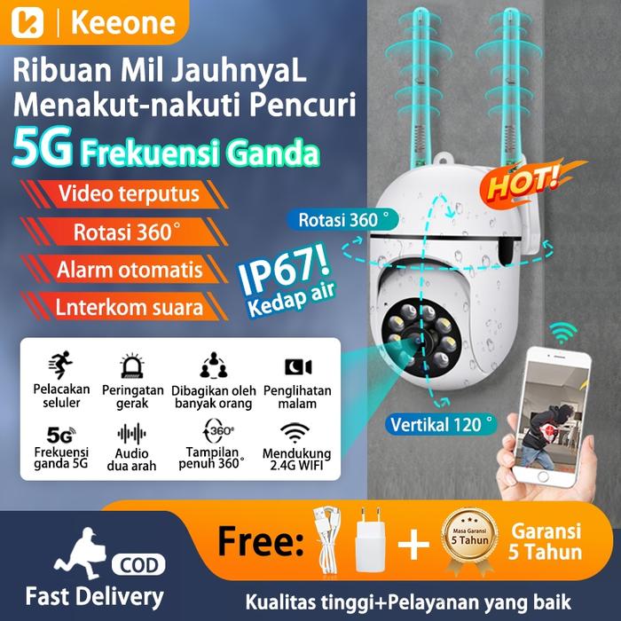 Keeone CCTV Wifi Mini 8MP Tersembunyi Tanpa Kabel Kamera CCTV Outdoor Full HD IP Camera Waterproof I