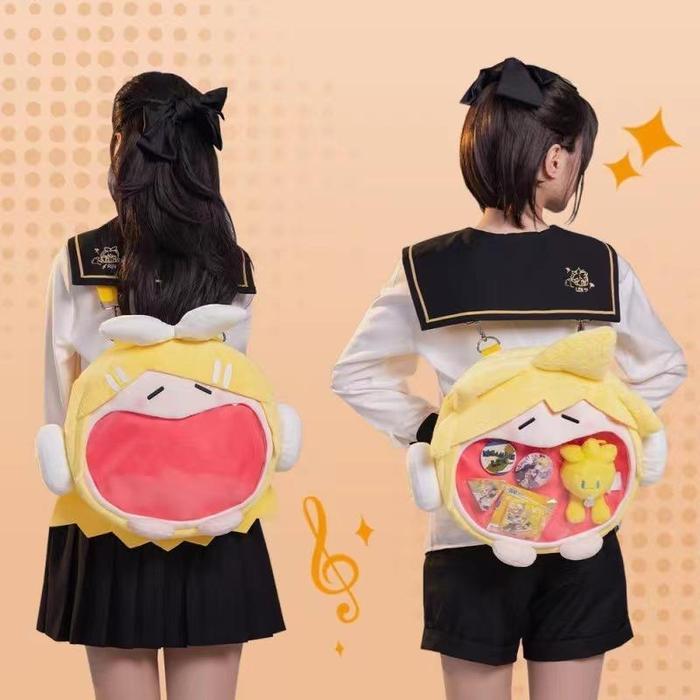 &ready ORI kagamine len & rin purse bag tas selempang wanita tas boneka Fashion Motif Kartun Karakte