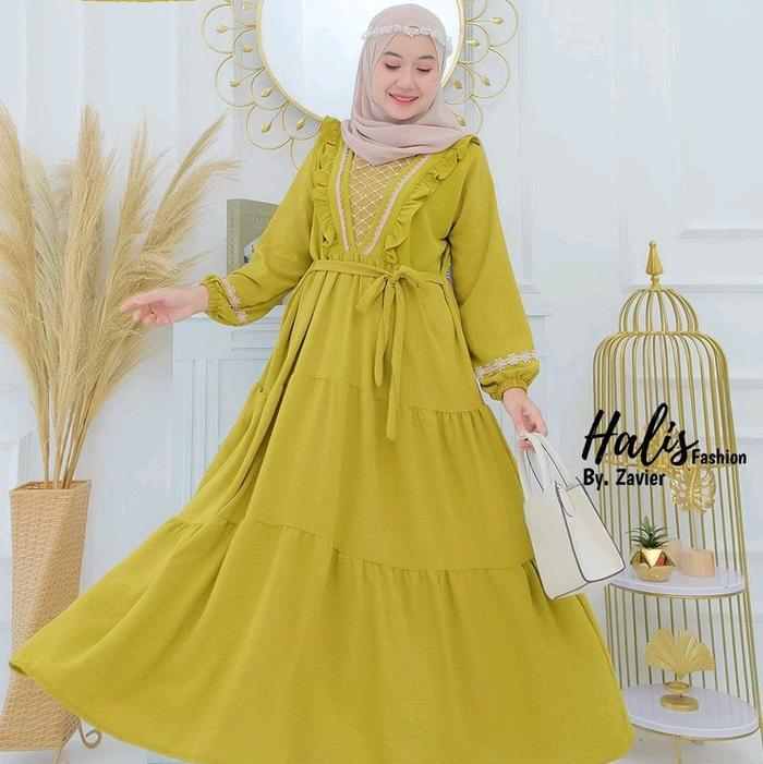 Gamis Original Halis fashion Crinkle adem terlariss best seller