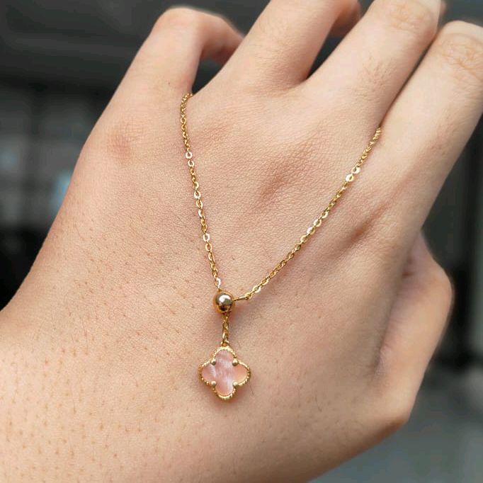 FLASH SALE ! Kalung Serut Bunga Pink Cantik