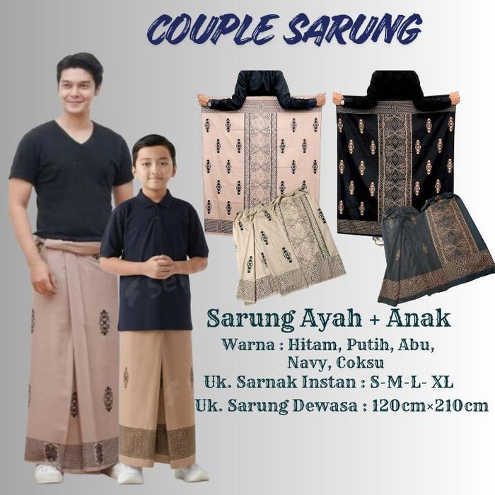 SARUNG POLOS COUPLE AYAH ANAK MOTIF SARWON - ZAROCO FASHION Sarung Pria Polos Premium Dewasa dan Sar