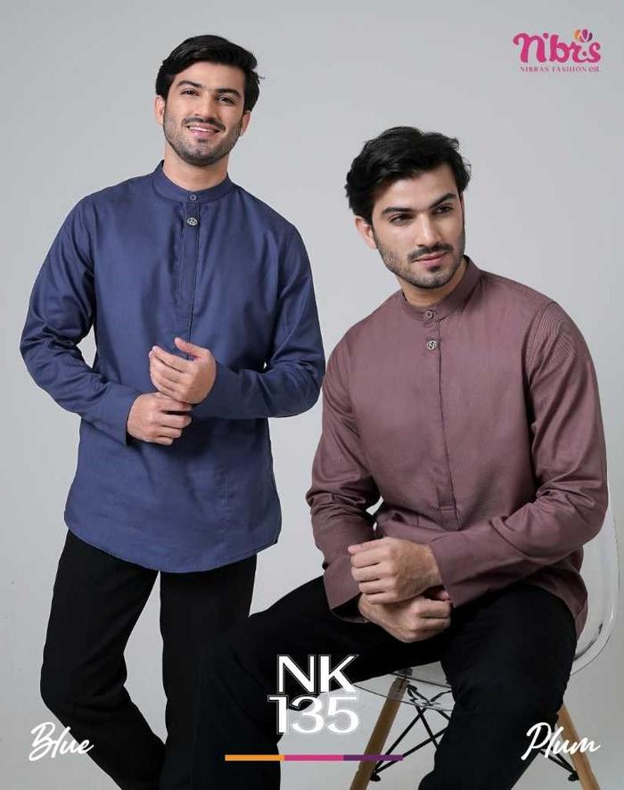 NK 135 / KOKO NIBRAS /BAJU MUSLIM PRIA DEWASA / BAJU KOKO LENGAN PANJANG NIBRAS / KOKO LENGAN PENDEK