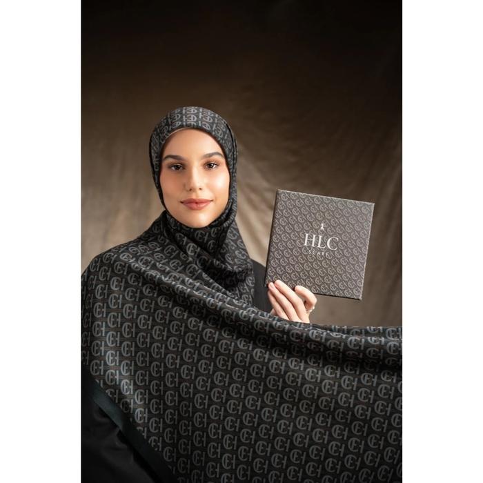 New Heylocal Hlc Scarf | Hijab Segi Empat Printed Monogram Vinest Voal
