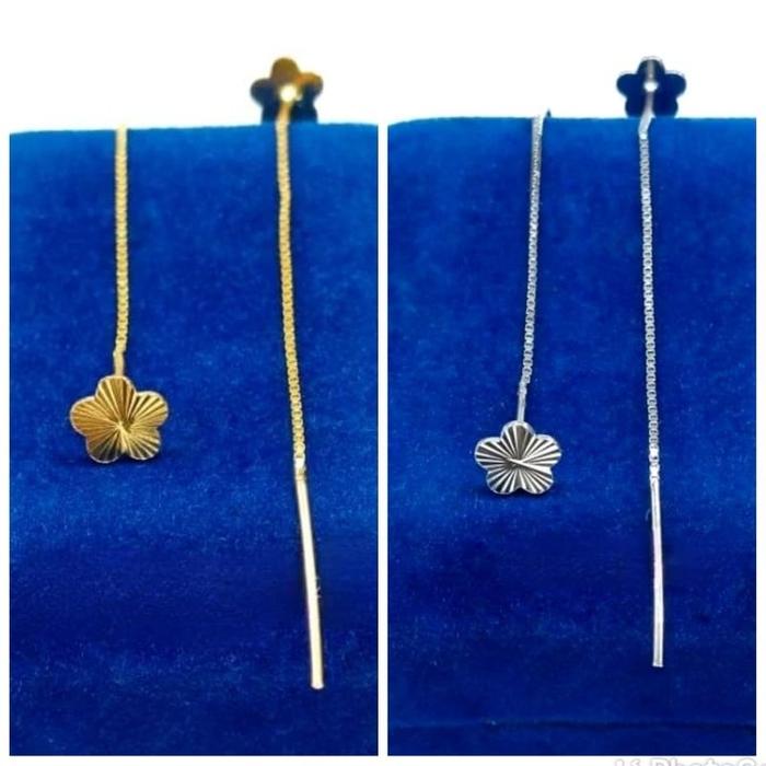 Anting Jarum Dewasa Perak 925 Lapis Emas 24K