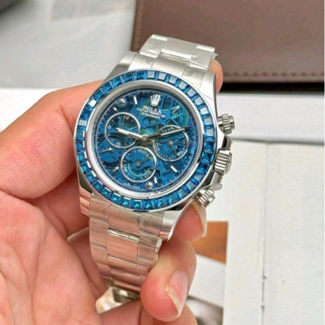 Jam lRolex Daytona Arolla Challenge Blue Luxury Imitation Watches Dial Skeleton 40MM Limited Edition