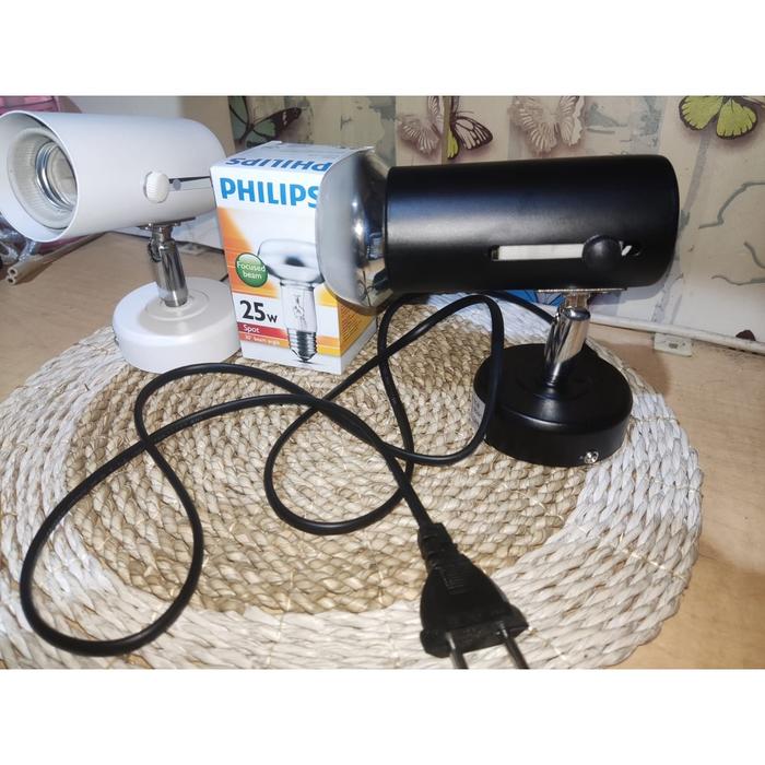1 SET LAMPU PENGHANGAT PHILIPS SPOT 25 WATT + FITTING SOROT + KABEL SIAP PAKAI / 1 SET LAMPU REFTIL 