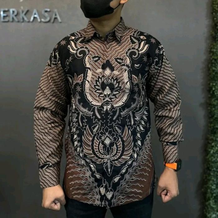 BWS kemeja batik Slimfit motif PASPAMPRES full furing katun Baju Kain