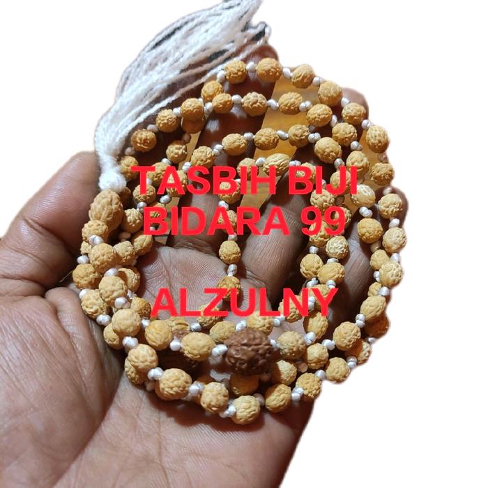 TASBIH BIJI BIDARA ARAB 99 TALI LILIT PUTIH