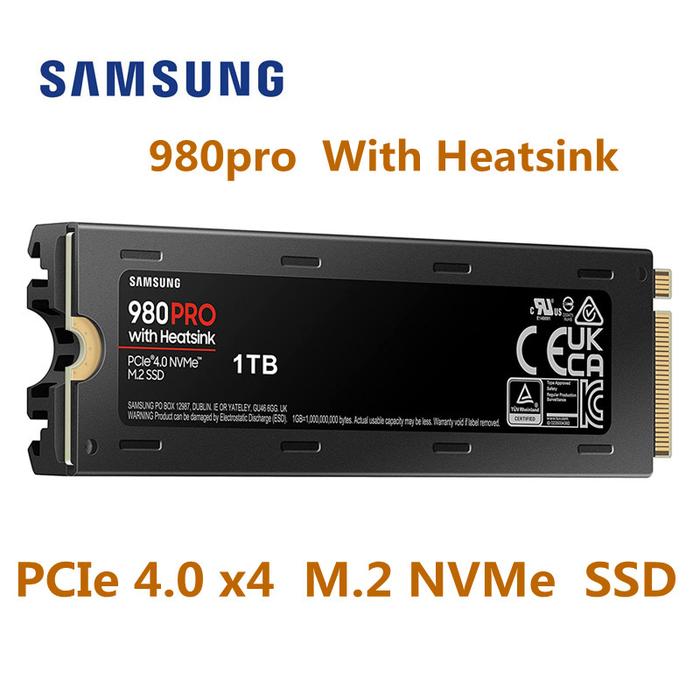 Samsung 980 PRO SSD with Heatsink 1TB 2TB PCIe Gen 4 NVMe M.2